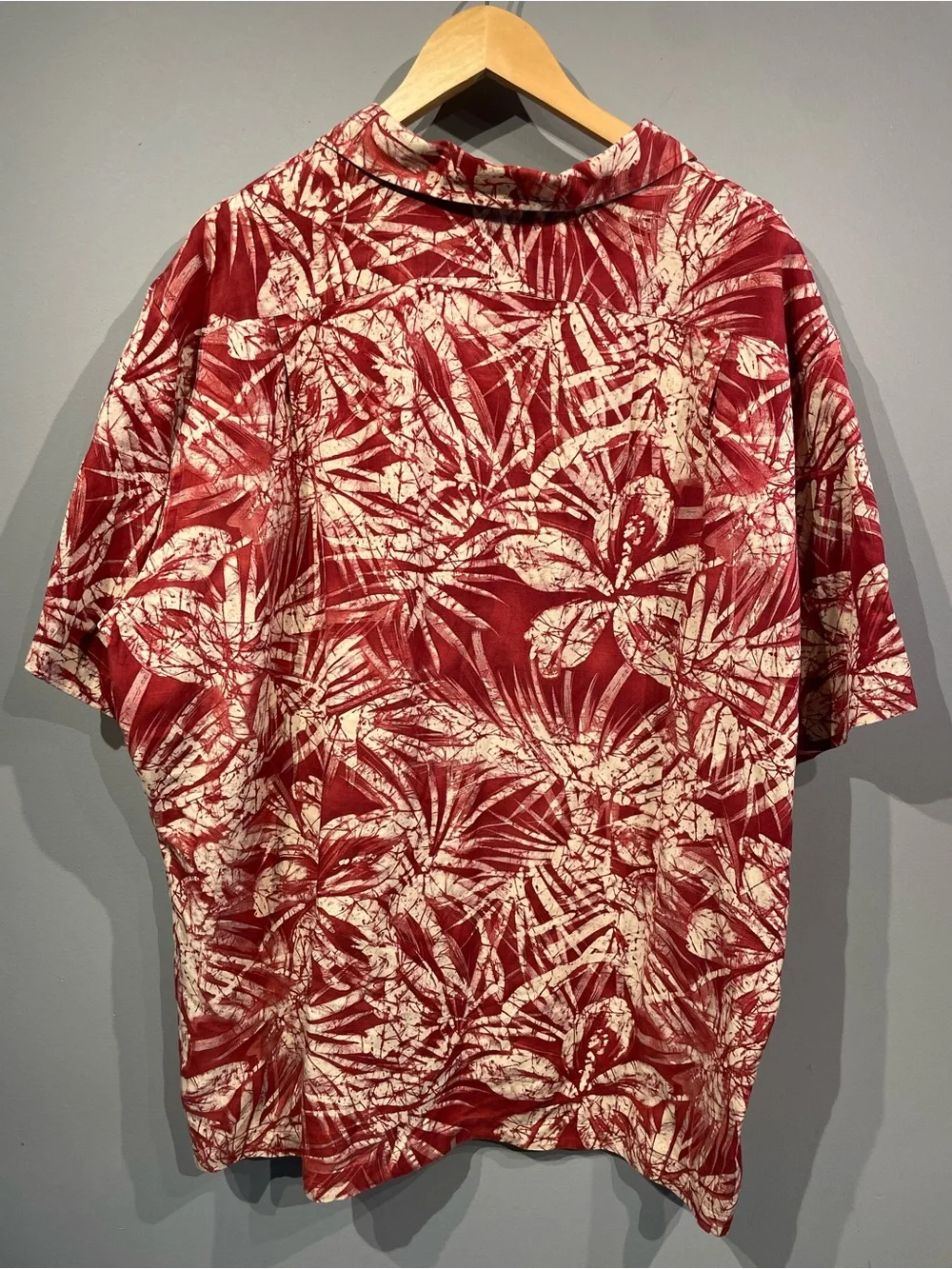 New with Tags Polo by Ralph Lauren Red & Cream Tropical  Shirt Silk/linen XXL